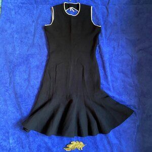 Black Sleeveless Dress – Open Back Flared Hem – Elegant Vintage Summer Style